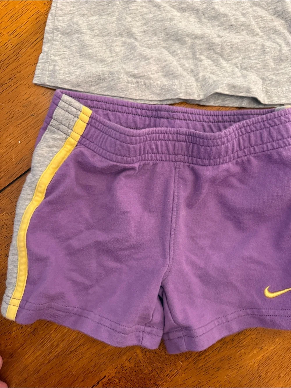Nike Girls Purple, Gray & Yellow Athletic Two-Piece Set 4T